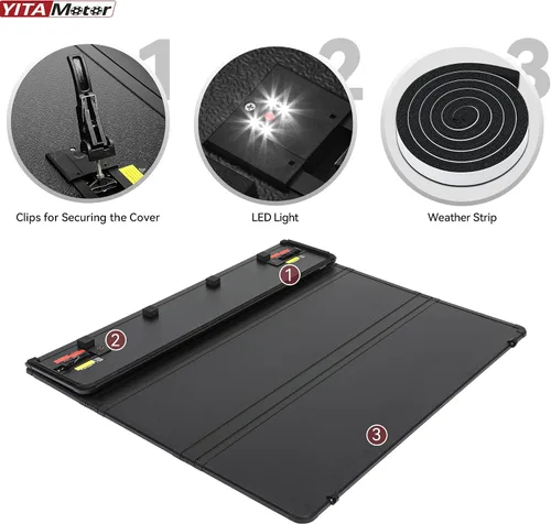 Vista 4 de YITAMOTOR Cubierta rígida para tonneau cuádruple para F150 F-150 2015-2026