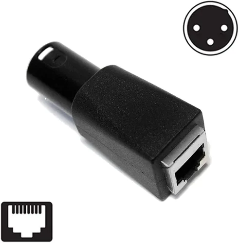 Vista 4 de DMX a RJ45 Conector RJ45 Ethernet a 3 pines XLR DMX hembra y macho adaptadores conjuntos (3PIN_1Pair)