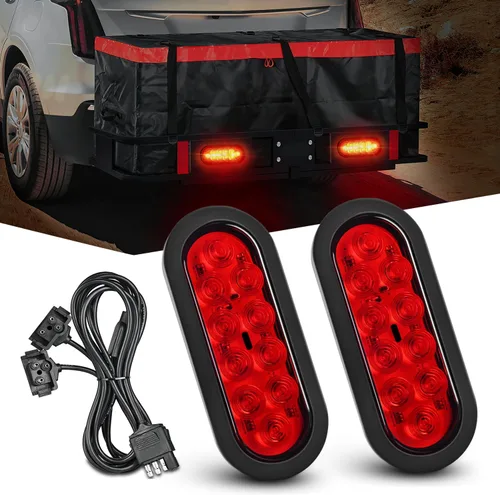 Vista 23 de Nilight Barra de luz trasera para remolque 2 piezas 20 LED luz de freno, luz automotriz, intermitentes, luces de marcha atrás IP65 impermeable