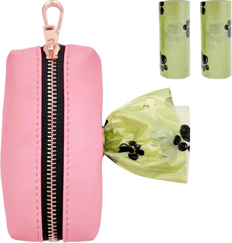 Vista 16 de Juego de collar y correa de cuero suave para perro (6.6 pies), elegante hebilla de metal resistente de oro rosa, correa de 4 longitudes ajustables