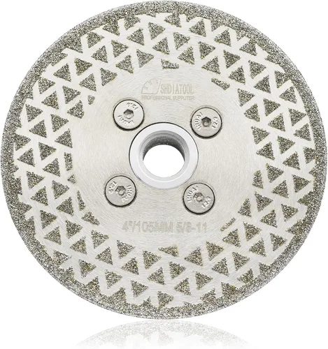 Vista 15 de SHDIATOOL Disco de corte y pulido de diamante para granito y mármol, hoja de sierra de rueda de corte con eje de 5/8 pulgadas-11 de 4 pulgadas