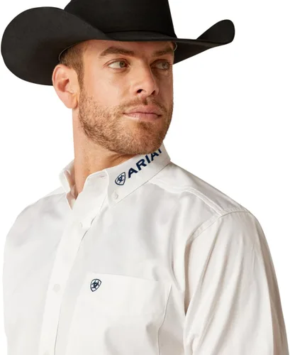 Vista 41 de Ariat Camisa de sarga con logotipo del equipo para hombre