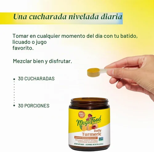 Vista 5 de Potenciador diario de cúrcuma MegaFood , MGF-064, 1