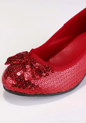 Vista 3 de Zapatos de disfraces para mujer con lentejuelas rojas Multicolor