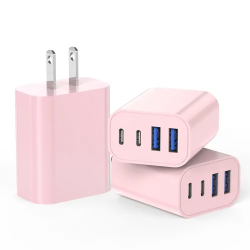 Vista 11 de Bloque de carga rápida de 40 W Apple 17 16, paquete de 2 bloques de cargador USB C rápido de 4 puertos, adaptador de corriente PD y adaptador QC