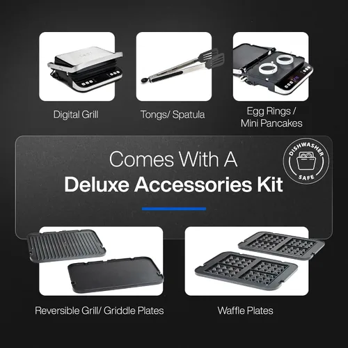 Vista 4 de Yedi 6-in-1 Indoor Grill, Waffle Maker & Panini Press
