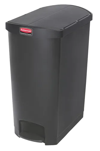 Vista 8 de Rubbermaid Commercial Products - Bote de basura Streamline Slim con pedal Papelera de plástico, 4 galones (15 litros), color rojo, con manos