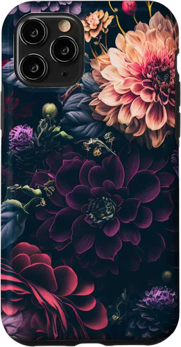 Vista 29 de Dahlia Flower Moody Dark Floral Pink and Purple Pattern Case for iPhone 17