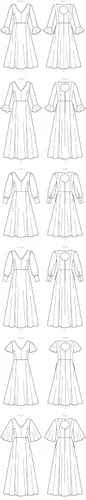 Vista 13 de Vogue V9328E5 Easy Women's Flared Sleeve Dress Sewing Patterns, Sizes 14-22, White