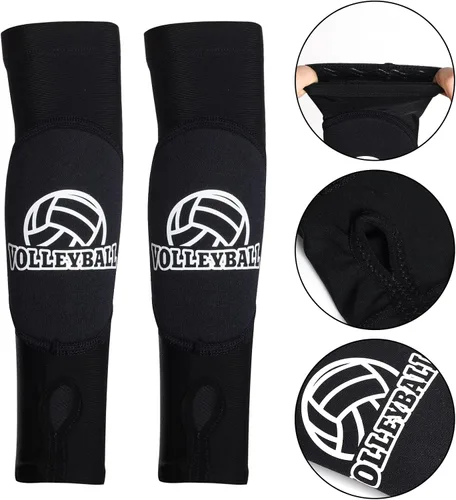 Vista 3 de obmwang 2 piezas de accesorios de voleibol incluyendo rodilleras de voleibol y manguitos de voleibol con almohadillas de protección y orificio