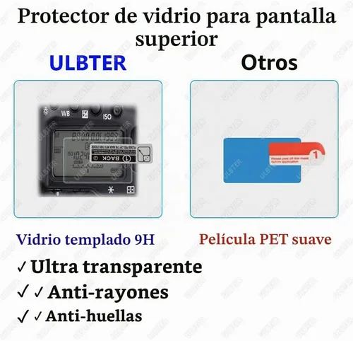 Vista 2 de ULBTER Protector de pantalla para Nikon D750 D780 y pantalla superior [2+2 unidades]