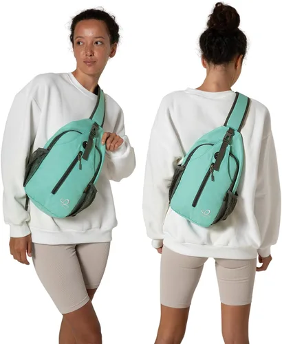 Vista 144 de Waterfly - Mochila cruzada tipo bandolera para viajes y caminatas, bolsa de pecho, Gris, talla única