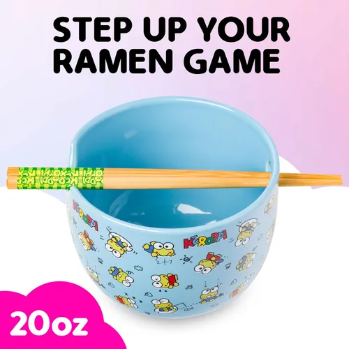 Vista 133 de Silver Buffalo Hello Kitty y sus amigos Chococat - Tazón de cerámica para ramen y arroz con palillos, patrón a cuadros, apto para microondas, 20