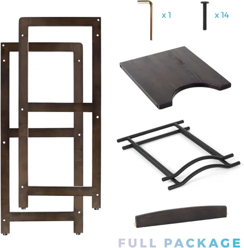 Vista 6 de Soporte para jarra de agua de 5 galones con estantes superiores, soporte dispensador de agua de madera maciza natural de 31 pulgadas de alto