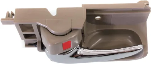 Vista 5 de Para Toyota Corolla 2003-2008 Manija de puerta interior delantera, lado del conductor Bisel marrón con palanca cromada Con botón de bloqueo