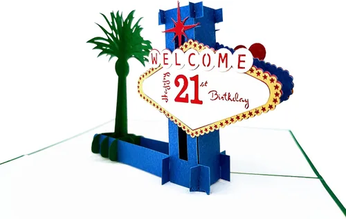 Vista 9 de iGifts And Cards Fabulous - Tarjeta emergente de cumpleaños de Las Vegas 21 – Celebración de hito, regalo de edad legal, felicitaciones, regalo