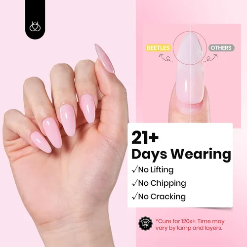 Vista 32 de Beetles Kit de Gel Duro para Uñas Clásico Neutro 3 Colores 9 en 1 Extensión de Uñas Esculpido de Alta Dureza para Profesionales de Salón Gel