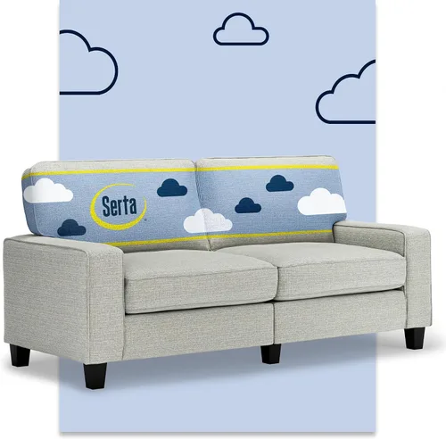 Vista 60 de Serta Palisades Sofás Tapizados para Sala, Sofá de Diseño Moderno, Tela, Beige