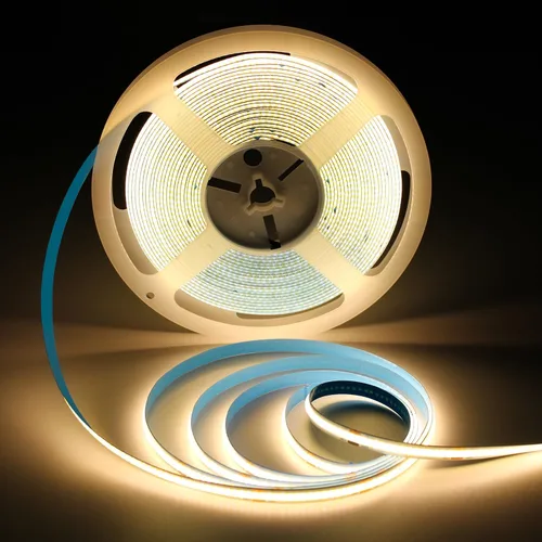 Vista 15 de Tira de Luz LED COB Azul, 16.5 pies / 5M 8mm / 0.3 Pulgadas 12V, Tira de Luz LED 1600 Brillante Azul con Adaptador de Corriente, Tira de Luz LED COB