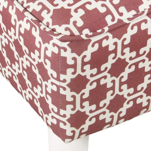 Vista 6 de HomePop Silla deslizadora sin brazos moderna juvenil, celosía rosa y blanca