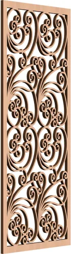 Vista 169 de 9 3/8"W x 24 3/8"H x 1/4"T Marilla Decorativos Paneles de Pared de Madera Calado, Abedul