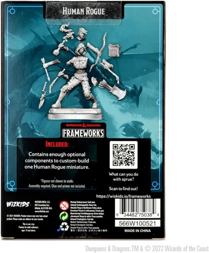 Vista 2 de WizKids D&D Frameworks: Human Rogue Female - Sin pintar y sin ensamblar