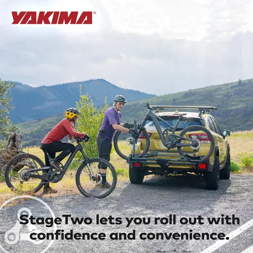 Vista 5 de Yakima StageTwo - Portabicicletas de enganche de bandeja ajustable escalonada premium de 1.25 pulgadas para 4 bicicletas, se adapta a distancias