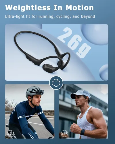 Vista 5 de Auriculares de conducción ósea, IPX8 Auriculares de natación