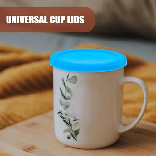 Vista 8 de PRETYZOOM 2 vasos de gel con tapas de silicona para café, resistente al calor, cubierta de tapa de taza apta para microondas