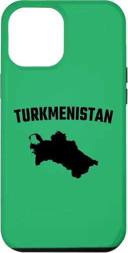 Vista 6 de iPhone 15 Isolated black silhouette of a map of Turkmenistan Case