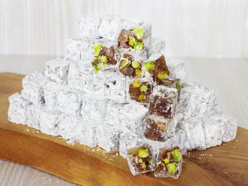 Vista 7 de Cerez Pazari Turkish Delight - Caja de regalo mediana de caramelo de pistacho gourmet de alta calidad, 14.8 onzas, dulce y lujoso, confitería