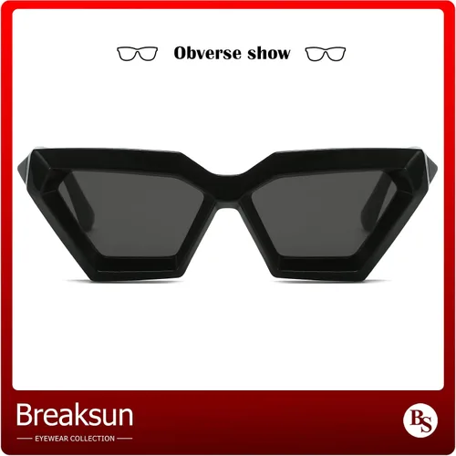 Vista 4 de Gafas de sol de ojo de gato con montura gruesa para mujer, estilo vintage, de moda, estilo retro