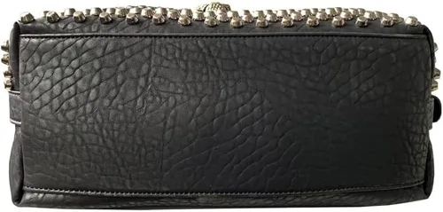 Vista 6 de Downupdown Bolso de mano para mujer, bolso de mano con remache, cráneo, bolso de piel sintética, bolso cruzado de hombro, bolso punk