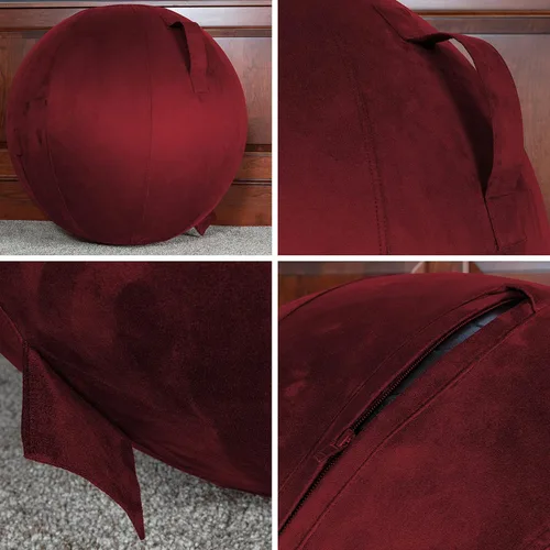 Vista 5 de Husband Pillow Exercise Ball, Cover with Pump for Yoga, Pilates, Fitness Balance Stability, Office Ball Chair Seat. Soft & Slip Resistant, Pro Guide