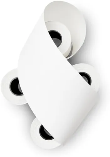 Vista 5 de (5 paquetes de 10 rollos) rollos de papel térmico de 2 1/4 x 55 (50 rollos) especialmente hechos para Clover Flex Mini, Square Terminal, Ingenico VX