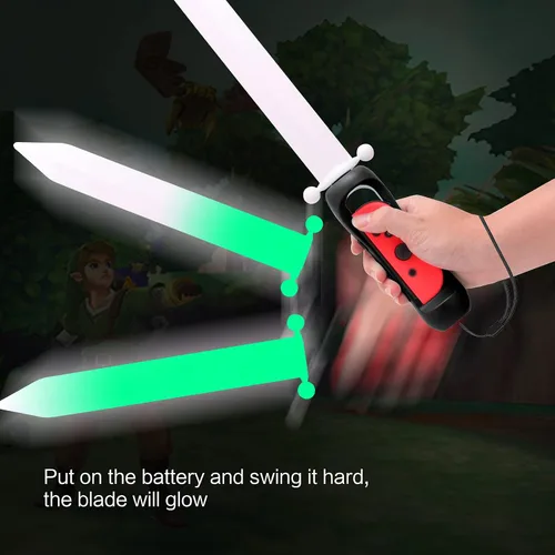 Vista 2 de ECHZOVE Espada de juego LED para Nintendo Switch Joy-Con y compatible con Nintendo Switch Sports, agarre de mano para Skyward Sword Switch Game