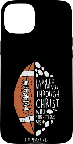 Vista 9 de Funda de regalo para iPhone 16 American Football I can do things Bible God Jesus