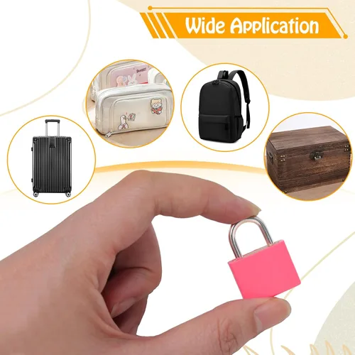 Vista 7 de Bonsicoky Paquete de 10 candados para maleta con llaves, candados metálicos multicolor para equipaje, mini candados con llave para maleta, mochila