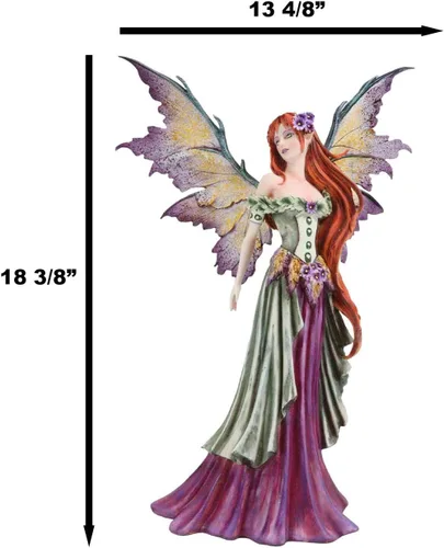 Vista 3 de Ebros Amy Brown - Estatua de hada grande de verano con adorno de flores, estatua de coleccionista de hadas FAE, figura mágica de 18.5 pulgadas