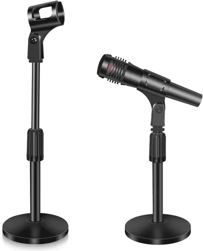 Vista 8 de Soporte de micrófono de escritorio pequeño, soporte de micrófono de escritorio de acero ajustable con clip de micrófono para Blue Yeti Snowball