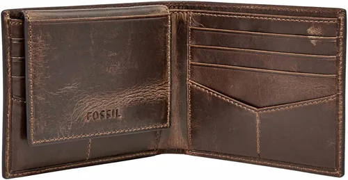 Vista 10 de Fossil Derrick - Cartera de piel con bloqueo RFID y funda extraíble para tarjetas