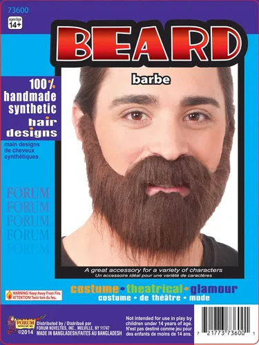 Vista 2 de Forum Novelties Disfraz estándar para hombre barba y bigote, marrón, talla única