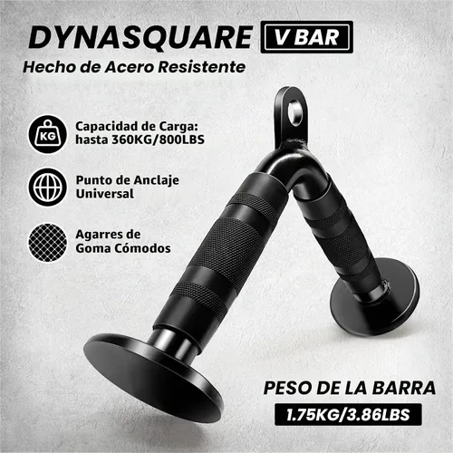 Vista 4 de Combinación de accesorios para máquina de cable, accesorios de acero sólido resistente LAT con asas de ejercicio y correas de tobillo, accesorios