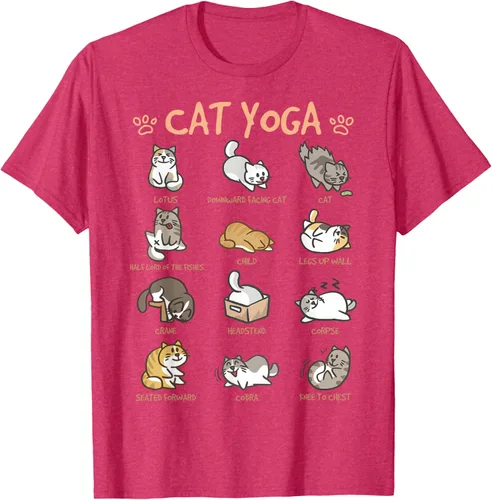 Vista 33 de Cat Yoga Poses Cats Practicing Mindfulness Meditación Kitten - Camiseta, Negro, S