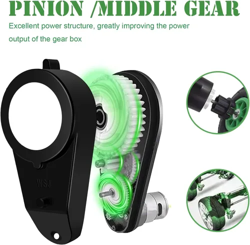 Vista 6 de 2 piezas de ruedas motorizadas caja de cambios 12V RS550 40000RPM ruedas motorizadas actualización de motor para niños juguetes de paseo en coche