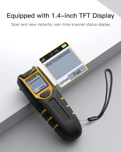Vista 3 de Inateck Escáner de Código de Barras Inalámbrico, Escáner de Código de Barras Bluetooth Portátil con Pantalla, Escáner de Código de Barras 1D 2D QR