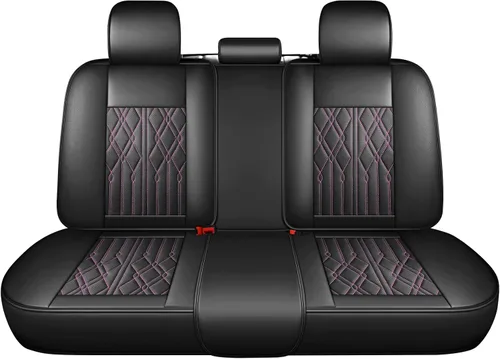 Vista 24 de Huidasource Juego completo de fundas de asiento de automóvil, funda de asiento de cuero transpirable para la mayoría de automóviles, SUV