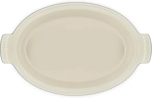 Vista 4 de Le Creuset Cazuela ovalada cubierta Heritage Stoneware, 4 cuartos de galón (14"), Artichaut