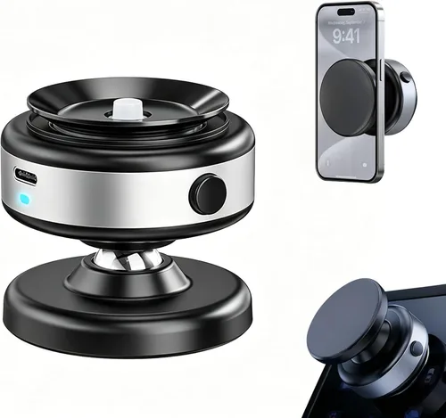 Vista 10 de Soporte magnético de vacío eléctrico para teléfono, soporte de ventosa inteligente con sello automático con imán N55, soporte manos libres ajustable
