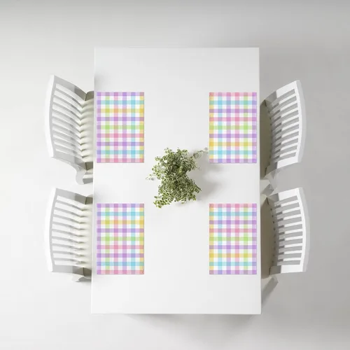 Vista 5 de Nepnuser Juego de 4 manteles individuales de lino con diseño de búfalo de Pascua, rústicos, para decoración de mesa de comedor, cocina, hogar